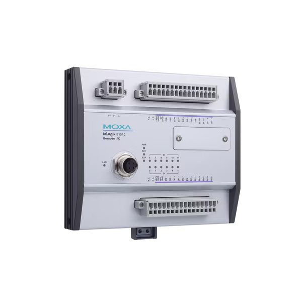 Ethernet Remote I/O, M12 Connector, 12 Dis, -40 To 85°C Operating, Moxa, Mfr#: ioLogik E1510-M12-T